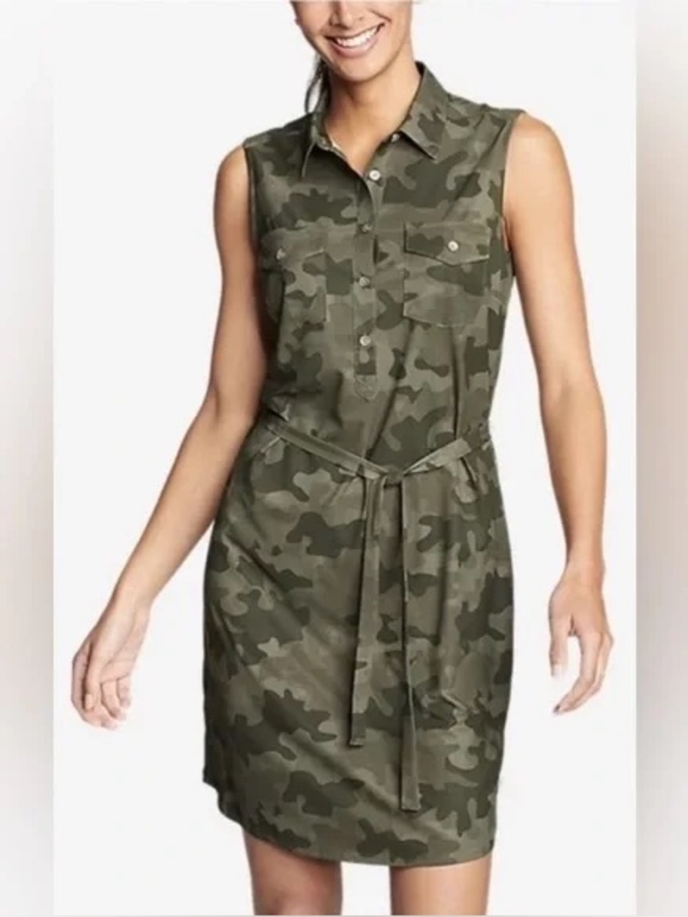 NWT Eddie Bauer Sleeveless Camouflage Activewear Dress Sz Sm